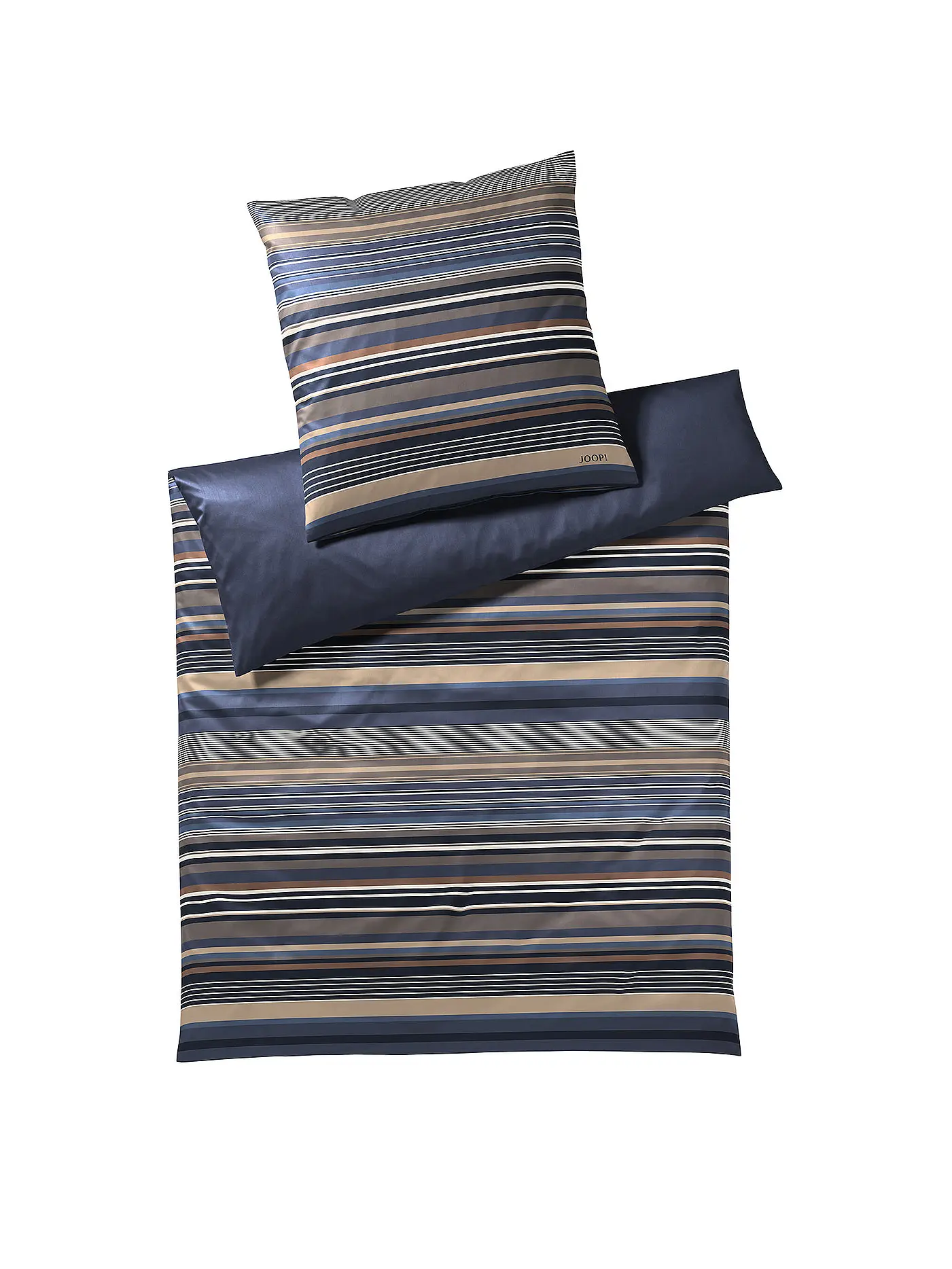 JOOP | Satin Bettwäsche 2x 70x90cm / 200x200cm Micro Lines Ocean | 